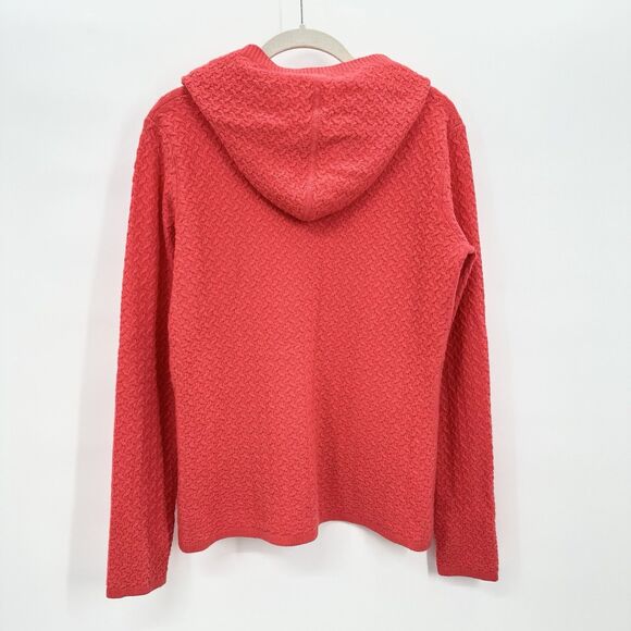 Patagonia Womens Cashmere Wool Sweater Hoodie Button Up Cardigan Sz Small Coral - Picture 3 of 12